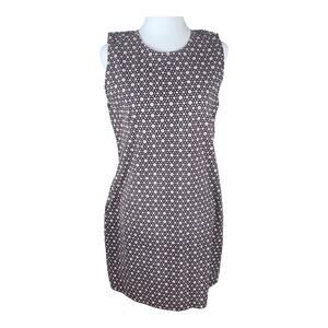 Lauren James Short Sleeve Geometric Pink & Black Print Dress Women's Medium